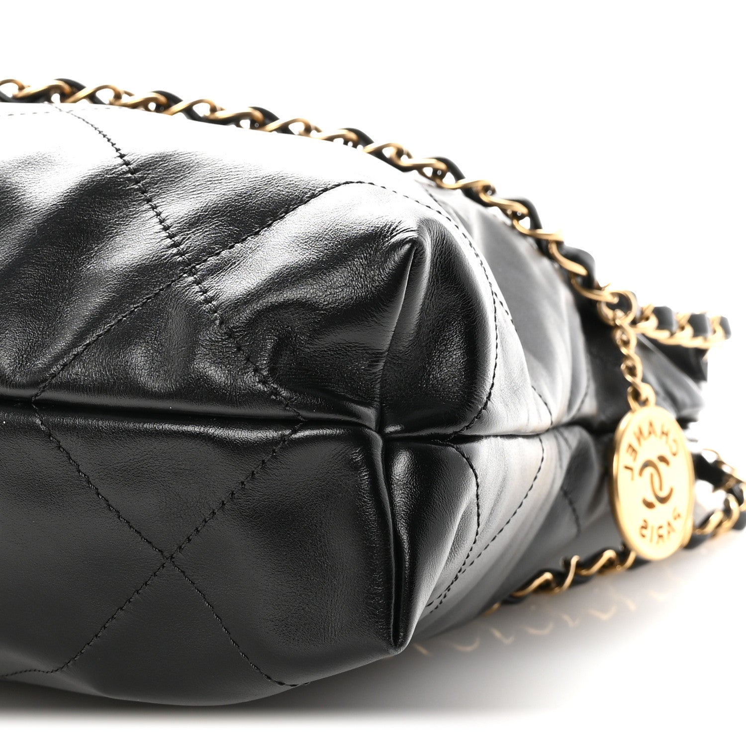 Chanel Shiny Calfskin Quilted Small Chanel 22 Black 11 of 11