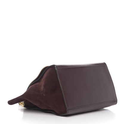 Celine Smooth Calfskin Suede Medium Bi-Color Trapeze Burgundy 3 of 11
