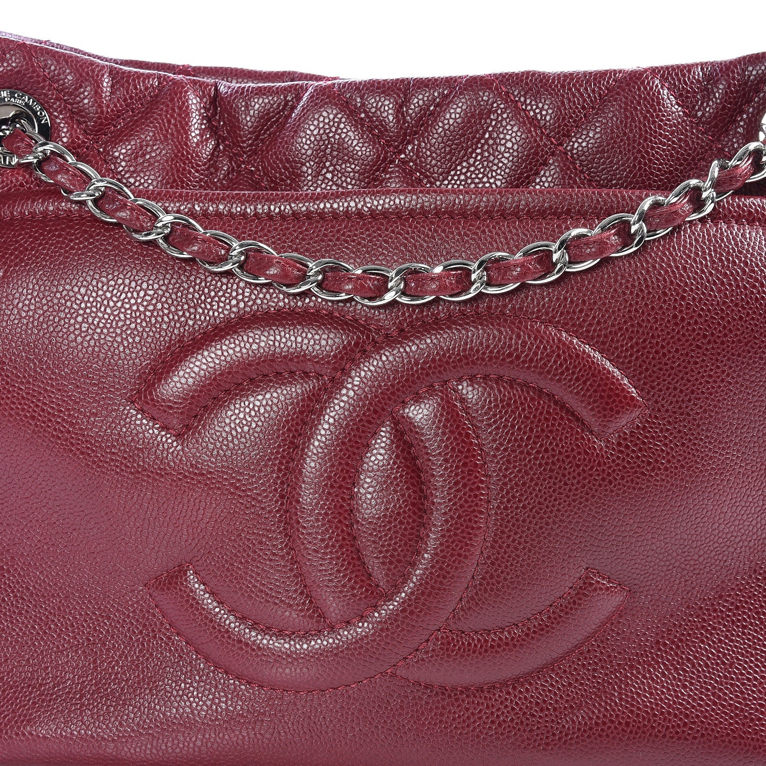 Chanel Caviar Quilted Large Timeless CC Soft Tote Dark Red 9 of 9