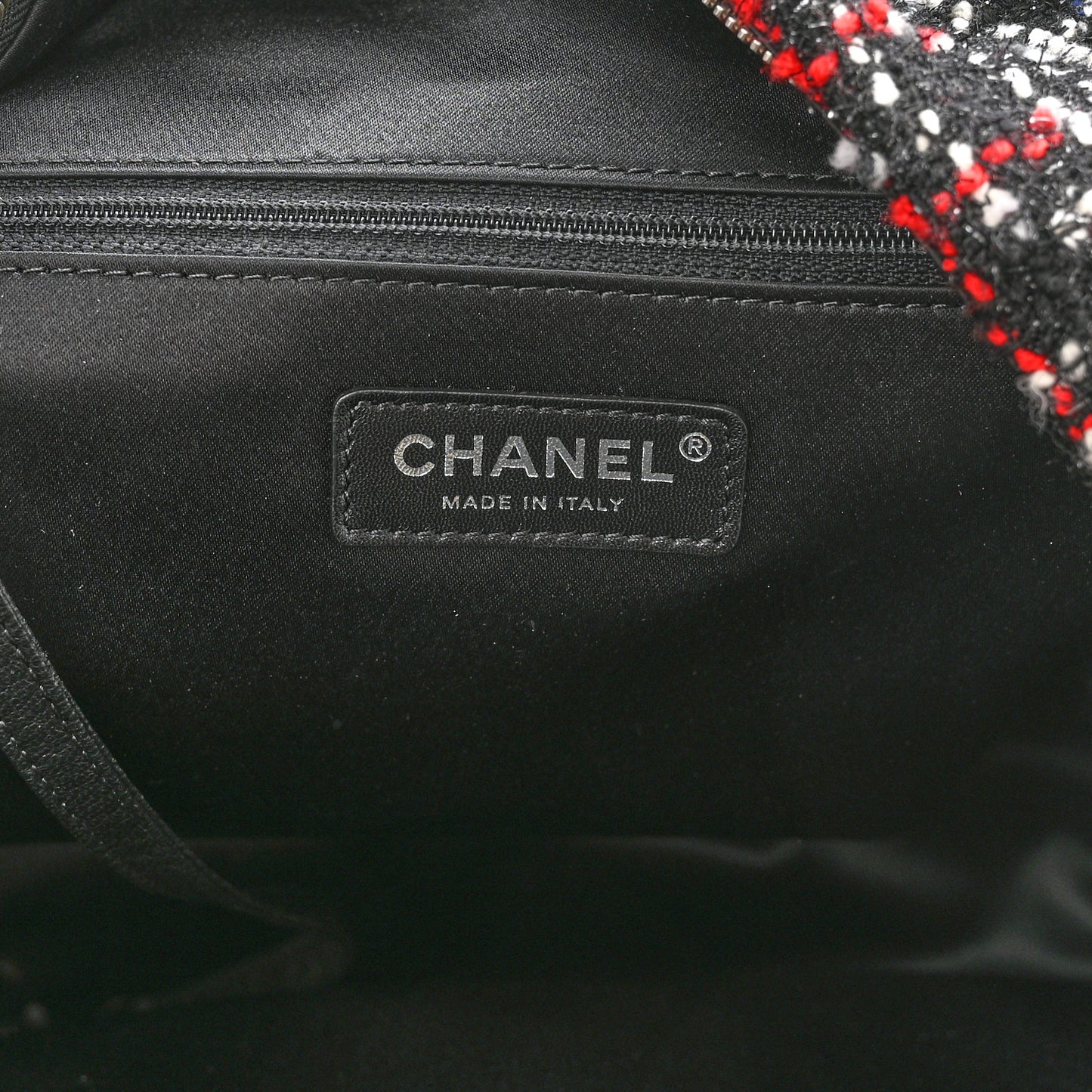 Tweed Nylon Quilted Astronaut Essentials Backpack Black Multicolor
