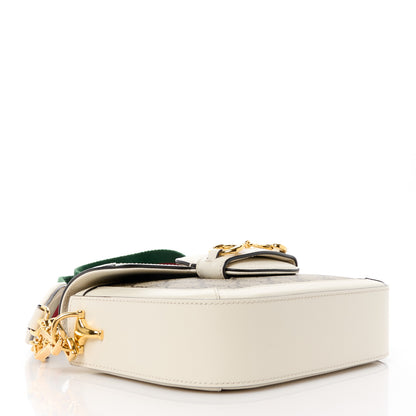 Gucci GG Supreme Monogram Web Mini Horsebit 1955 Shoulder Bag Beige Mystic White 4 of 12