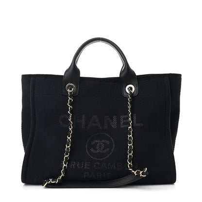 Chanel Mixed Fibers Small Deauville Tote Black 1 of 12