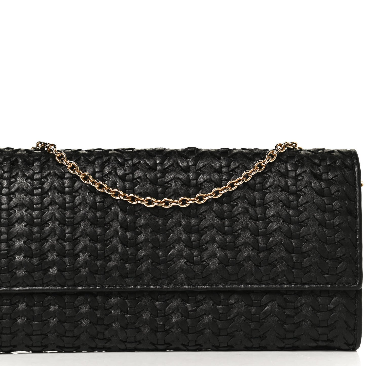 Woven Lady Dior Rendezvous Wallet On Chain Black