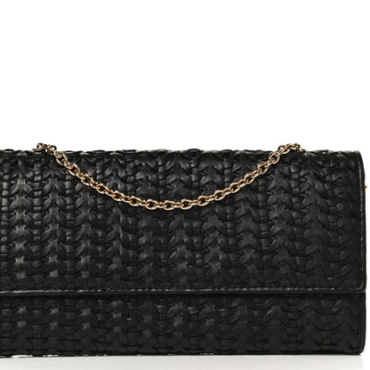 Christian Dior Woven Lady Dior Rendezvous Wallet On Chain Black 6 of 10