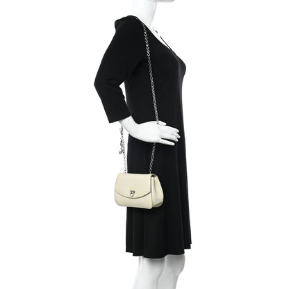 Salvatore Ferragamo Saffiano Gancio Chain Flap White 2 of 15