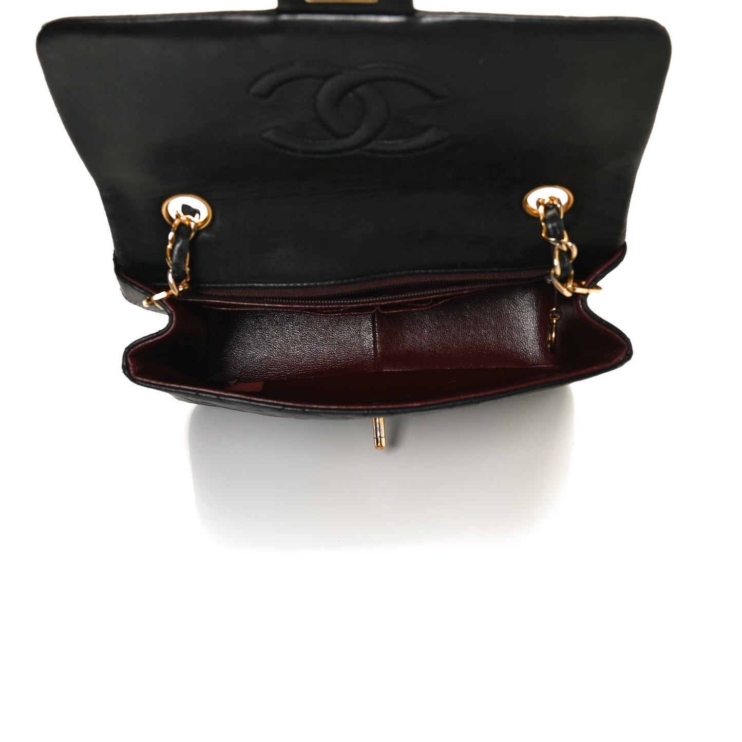Lambskin Quilted Small Single Flap Black