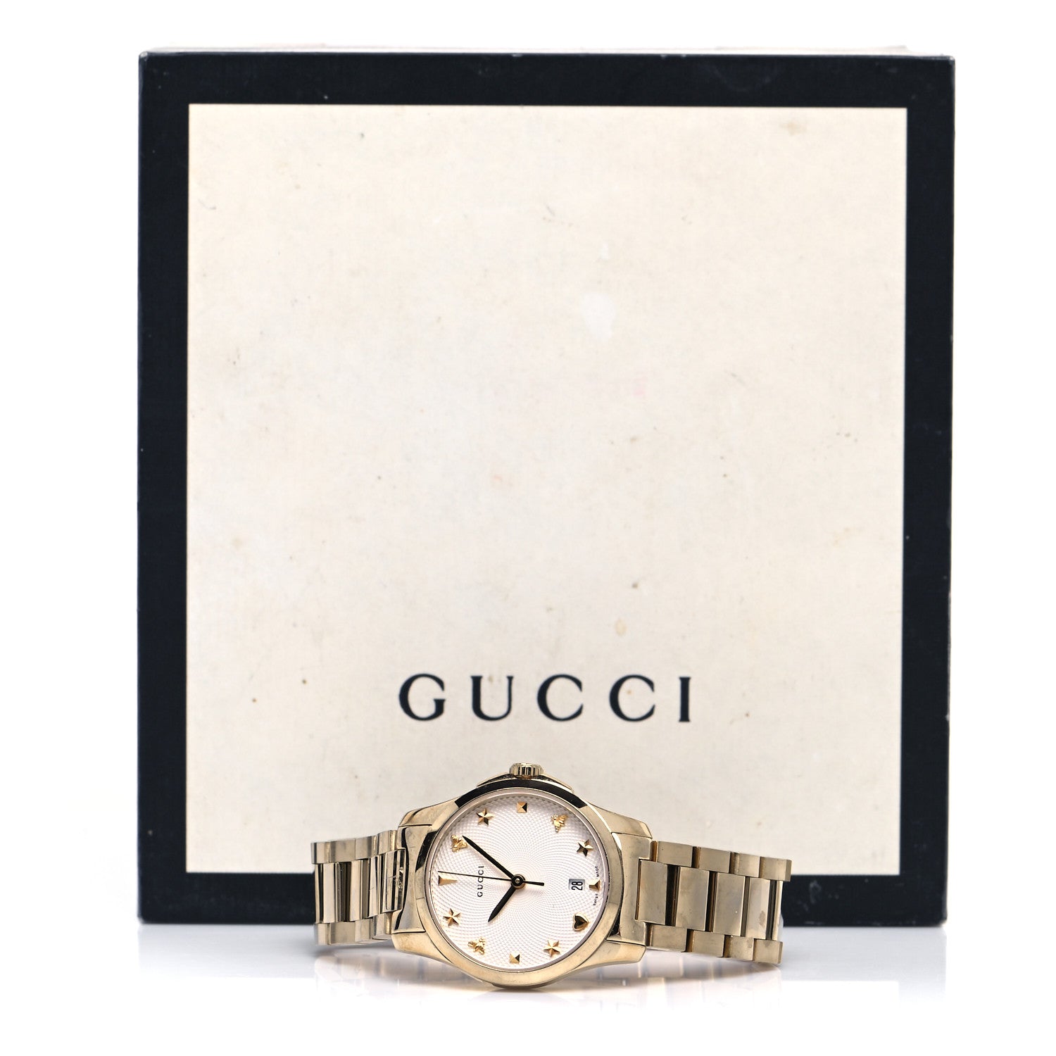 Gucci Stainless Steel 27mm G-Timeless Charm Quartz Watch Gold 5 of 5