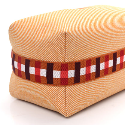 Hermes Merino Wool Large Au Carre Bride-A-Brac Pouch Fauve 8 of 9