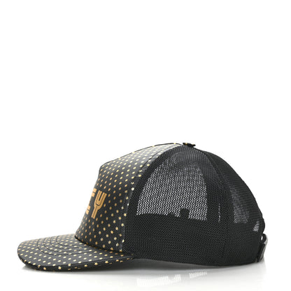 Gucci X SEGA Calfskin GUCCY Stars Baseball Hat L Black Gold 3 of 8