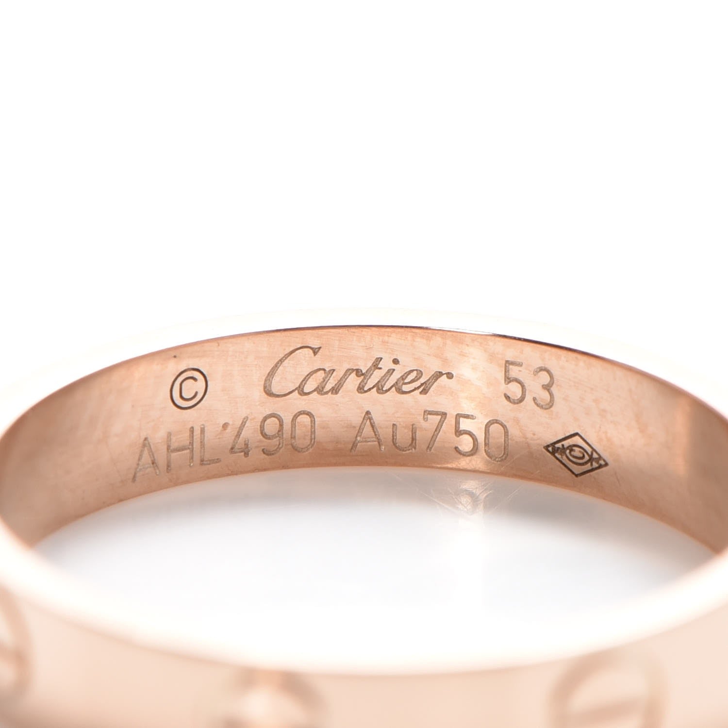 Cartier 18K Pink Gold 3.5mm LOVE Wedding Band Ring 53 6.25 4 of 5