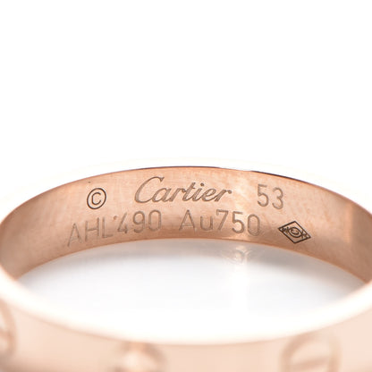 Cartier 18K Pink Gold 3.5mm LOVE Wedding Band Ring 53 6.25 4 of 5
