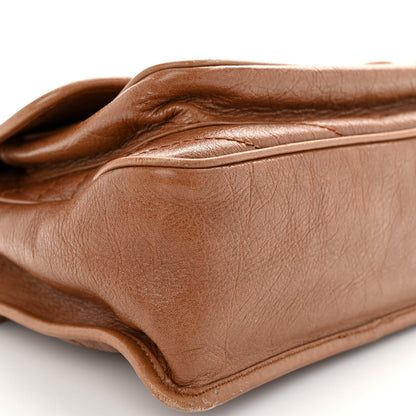 Saint Laurent Crinkled Calfskin Matelasse Monogram Medium Niki Chain Satchel Light Caramel 9 of 10