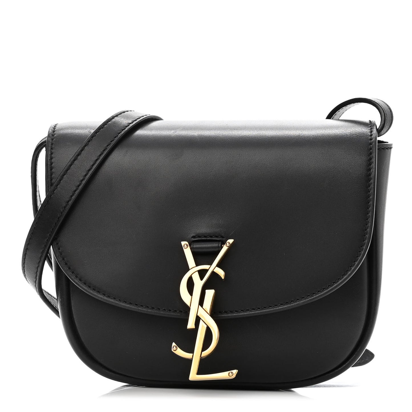 Smooth Calfskin Classic Monogram Small Kaia Satchel Black