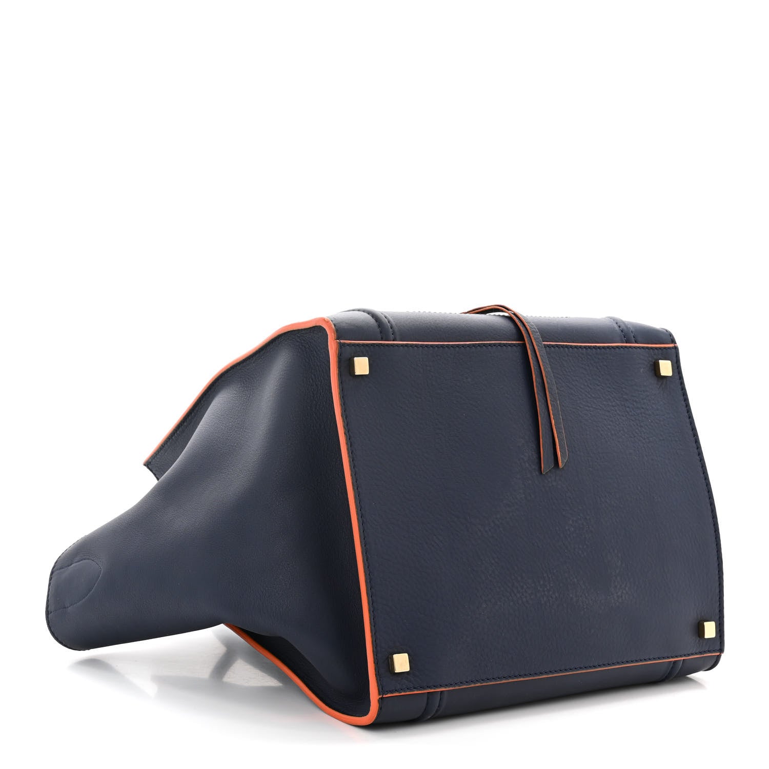 Celine Supple Calfskin Large Phantom Luggage Navy Blue Orange 4 of 10