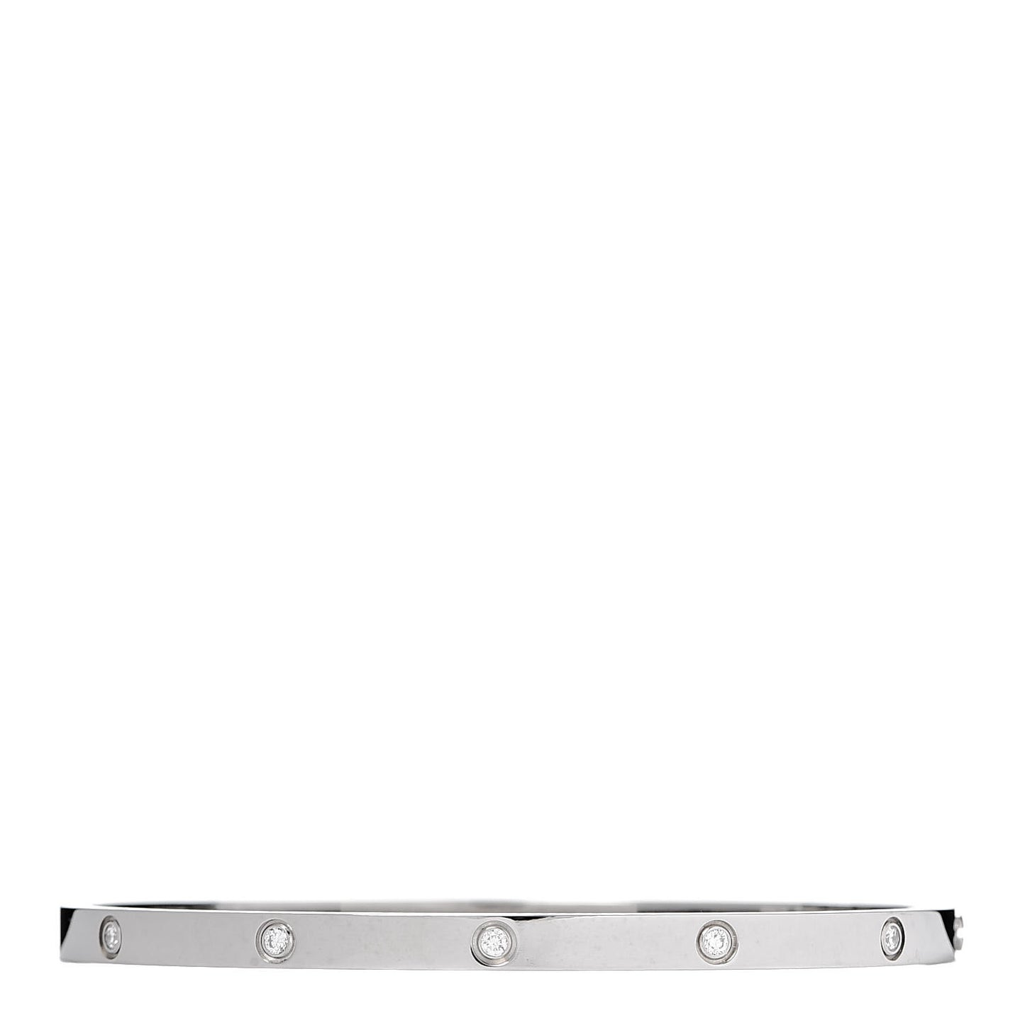 18K White Gold 10 Diamond Small LOVE Bracelet 17
