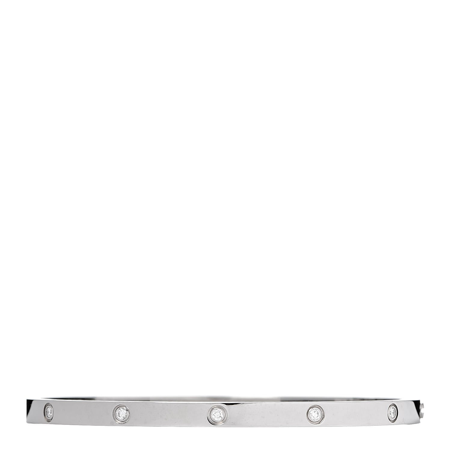 Cartier 18K White Gold 10 Diamond Small LOVE Bracelet 17 1 of 6
