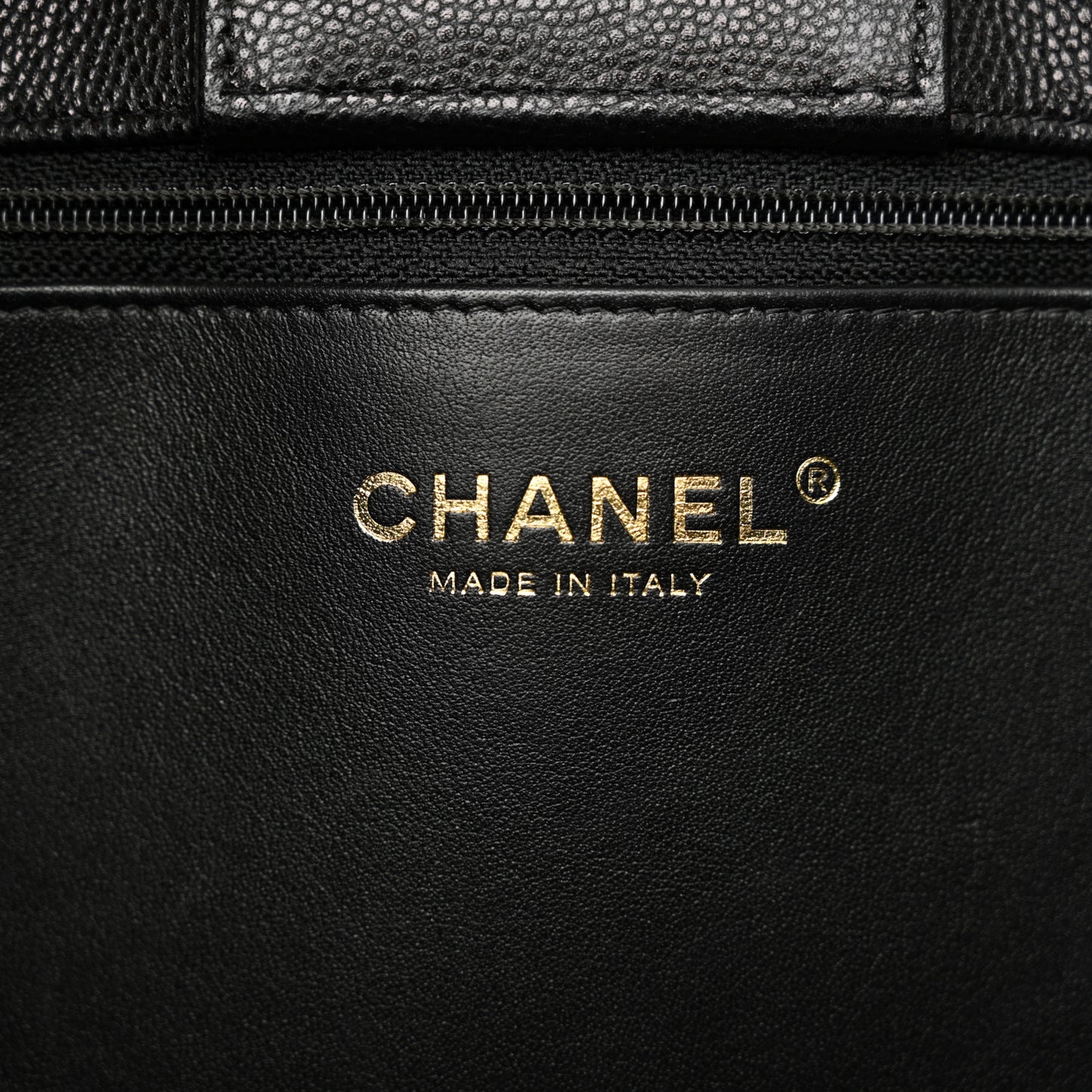 Caviar Quilted Large Shopping Tote Black