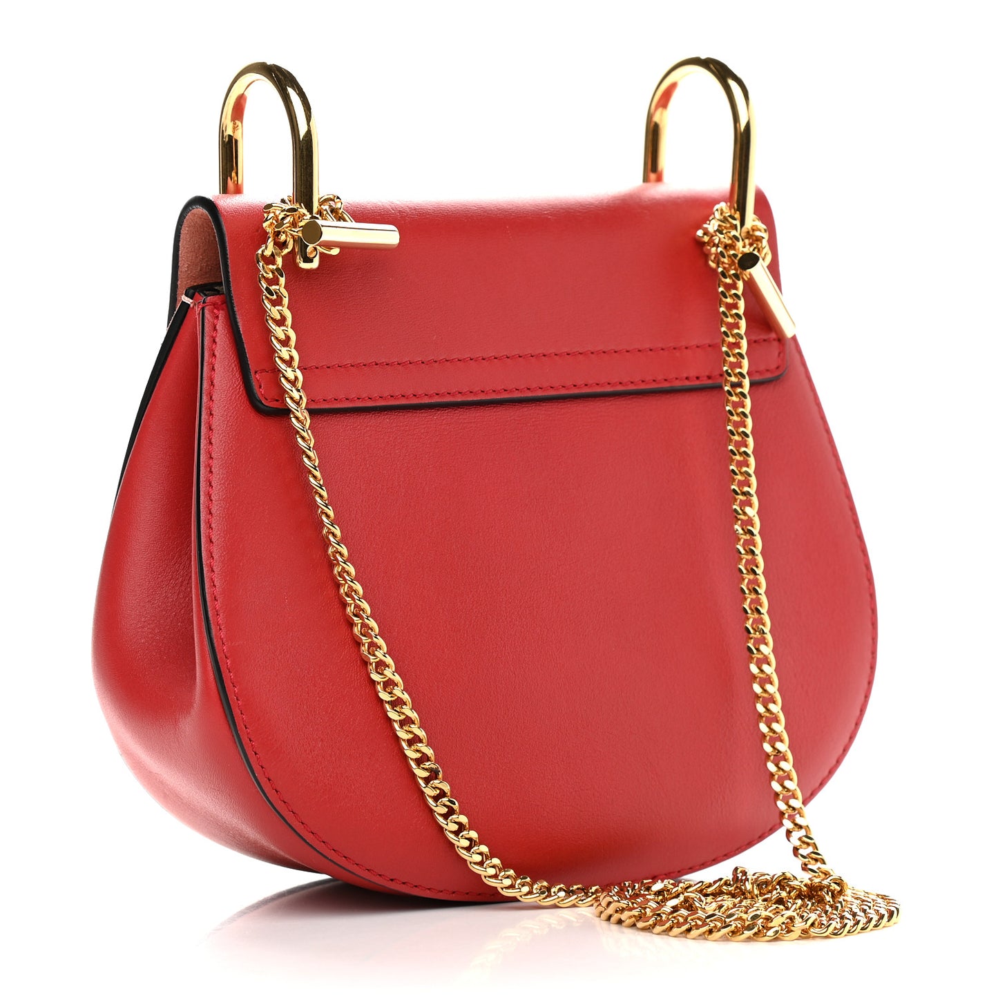 Lambskin Suede Calfskin Mini Drew Shoulder Bag Poppy