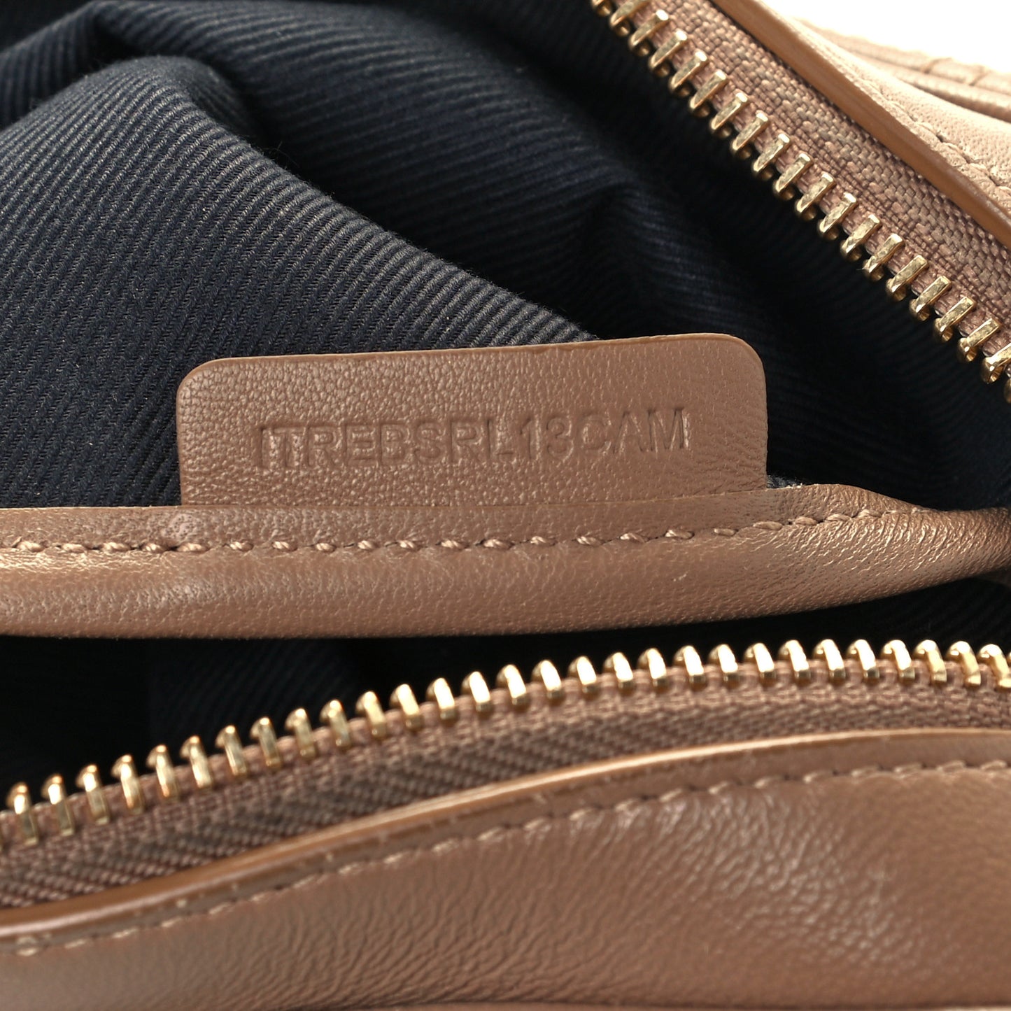 Lambskin Quilted Camera Bag Camel