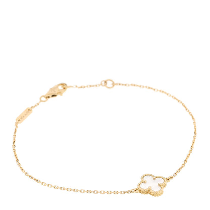 Van Cleef & Arpels 18K Yellow Gold Mother of Pearl Sweet Alhambra Bracelet 1 of 5