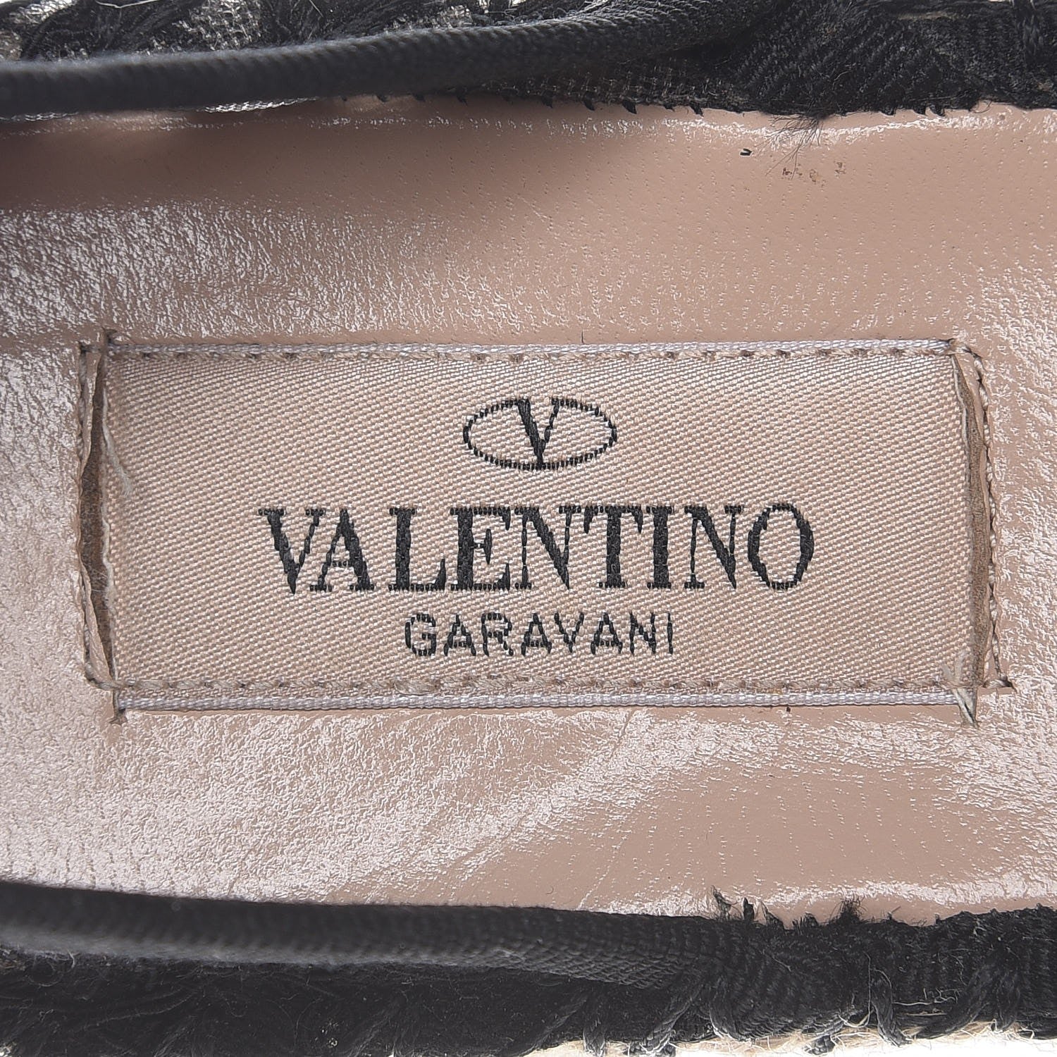 Valentino Garavani Lace Ankle Tie Espadrille Flats 36 Black 7 of 9