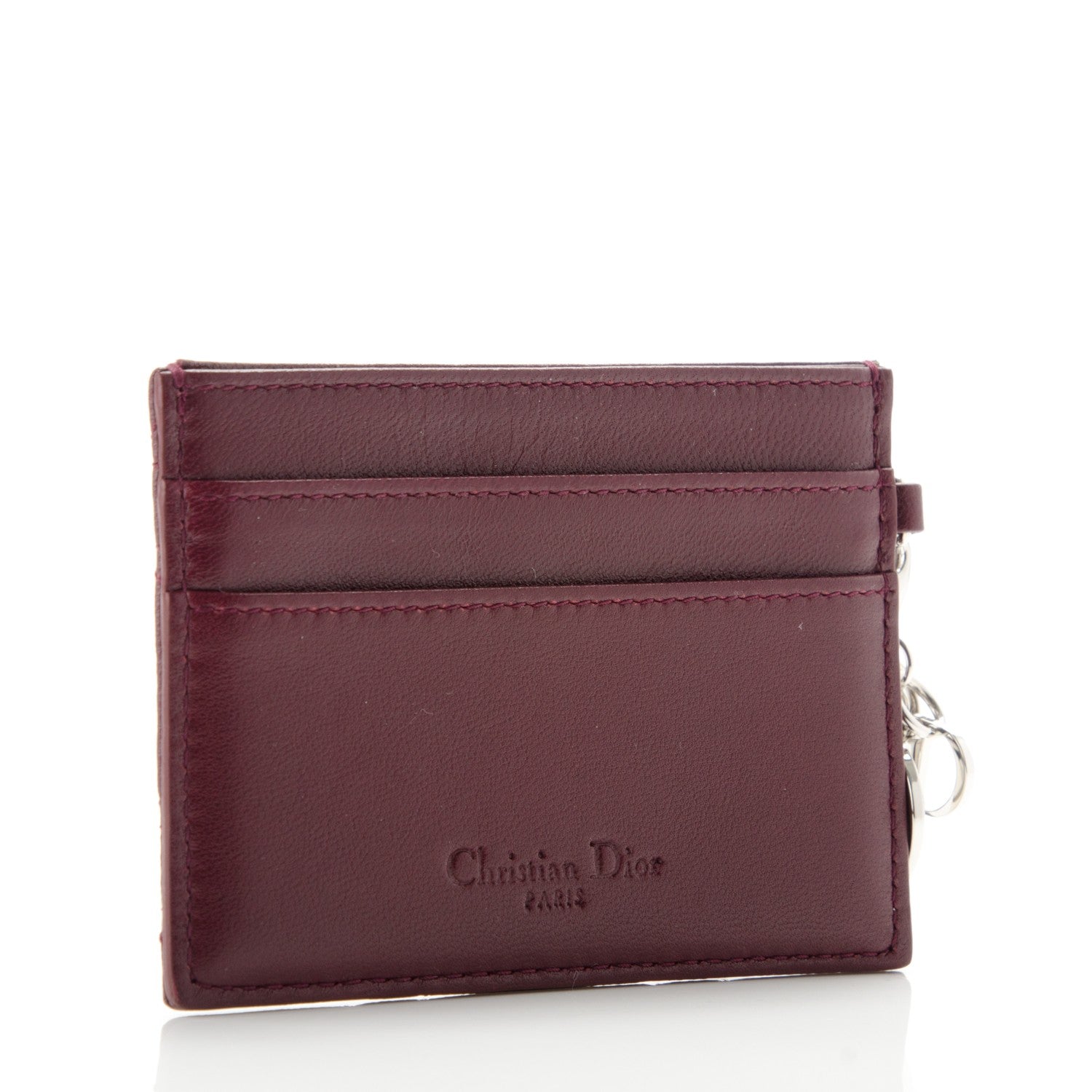 Christian Dior Lambskin Cannage Lady Dior Card Holder Burgundy 3 of 6