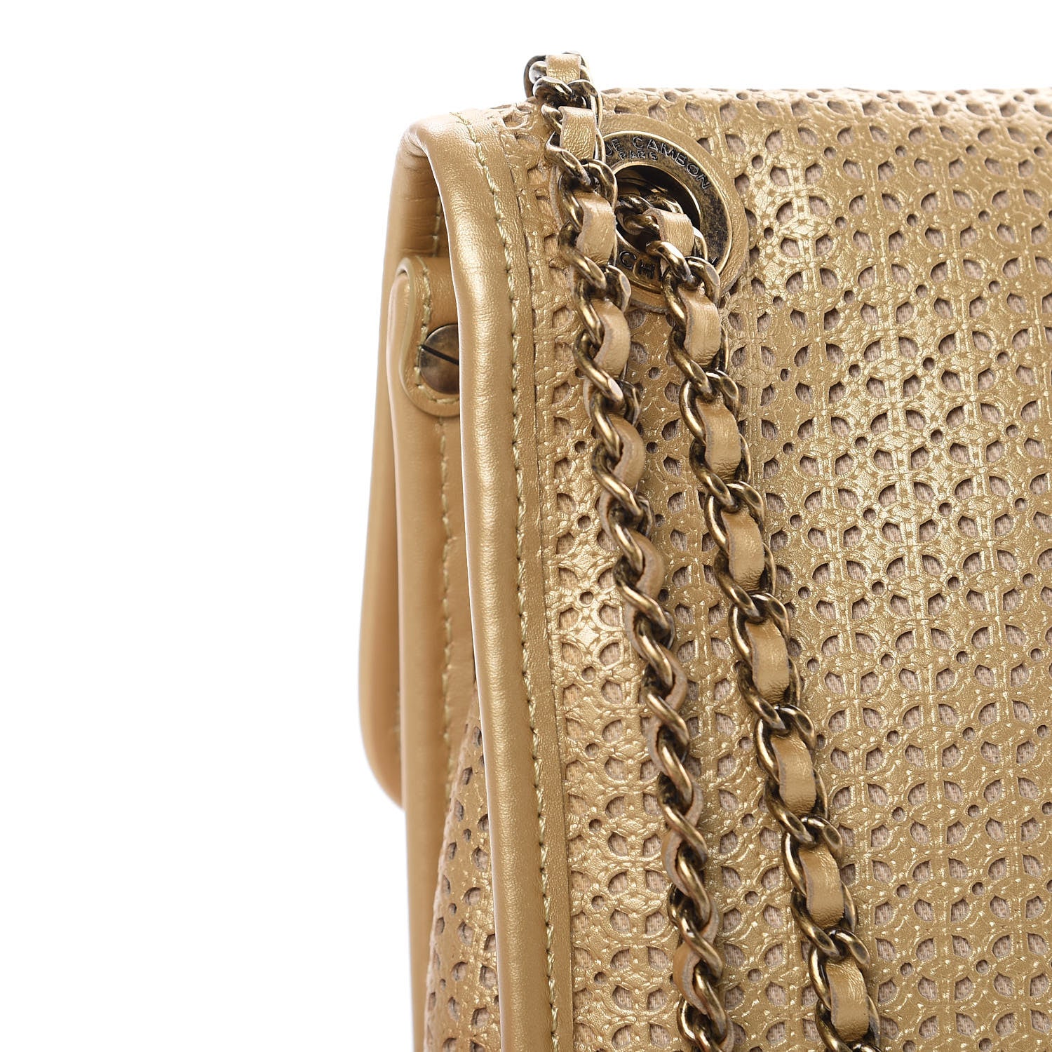 Chanel Metallic Perforated Calfskin Small Up In The Air Flap Gold 10 of 14