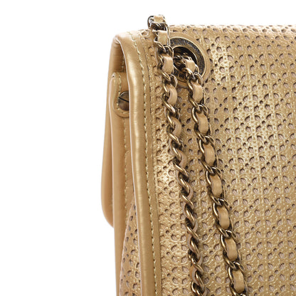 Chanel Metallic Perforated Calfskin Small Up In The Air Flap Gold 10 of 14