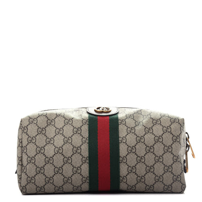 Gucci GG Supreme Monogram Web Ophidia Toiletry Case Beige 1 of 7