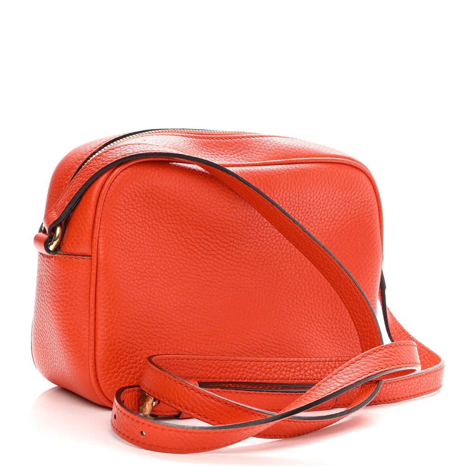 Gucci Pebbled Calfskin Small Soho Disco Bag Sun Orange 3 of 10