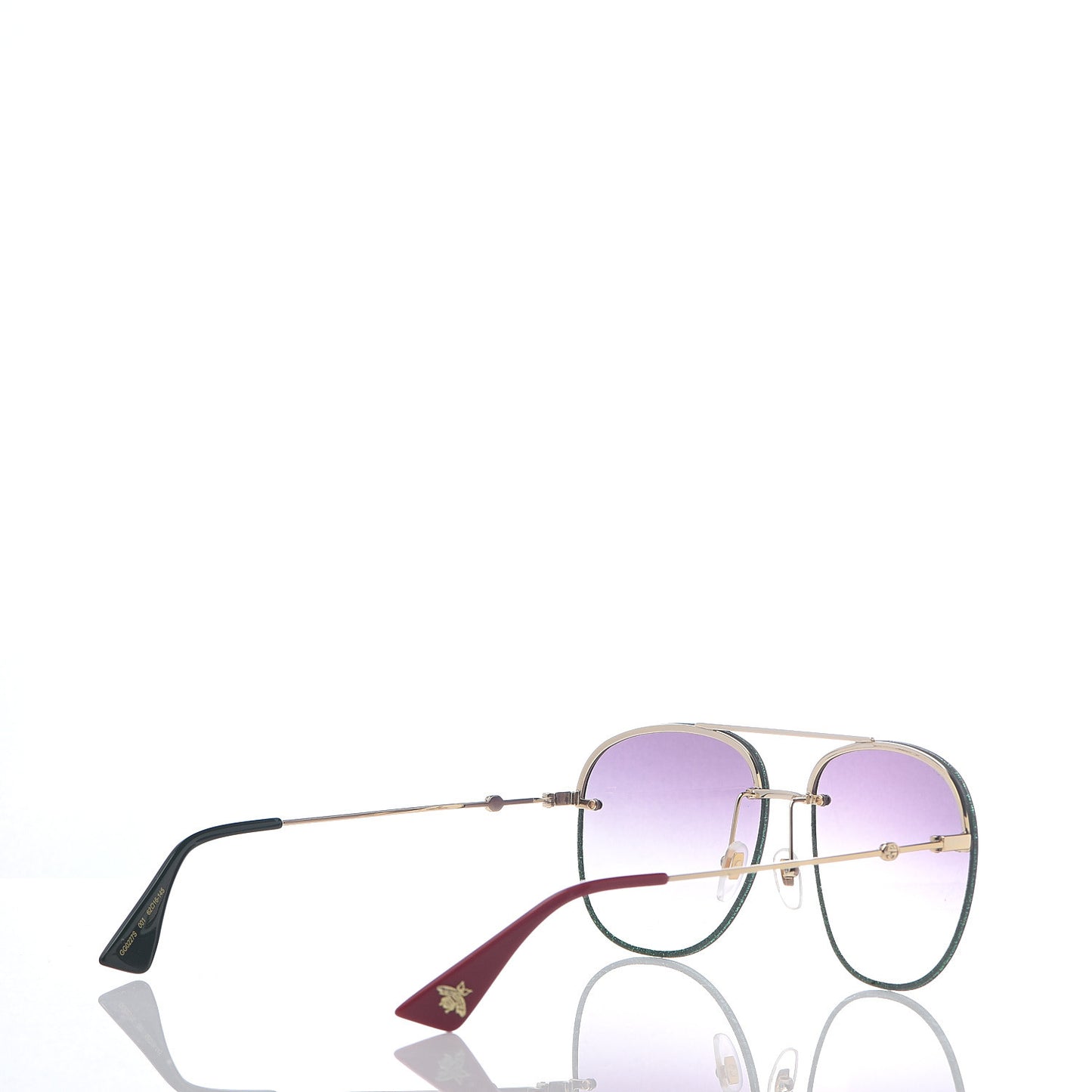 Metal Glitter Aviator Sunglasses G0227S Blue Gold