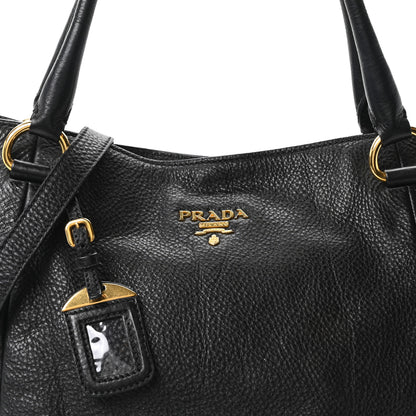 Prada Vitello Daino Shopping Tote Black 8 of 10