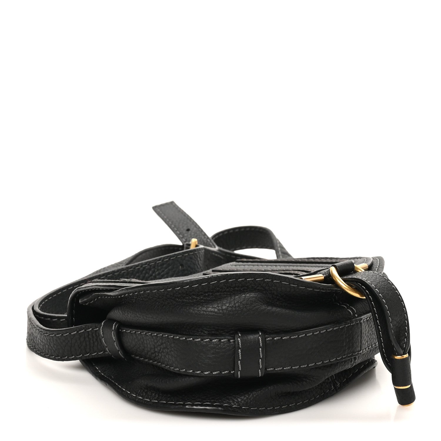 Chloe Grained Calfskin Small Marcie Saddle Bag Black 4 of 9