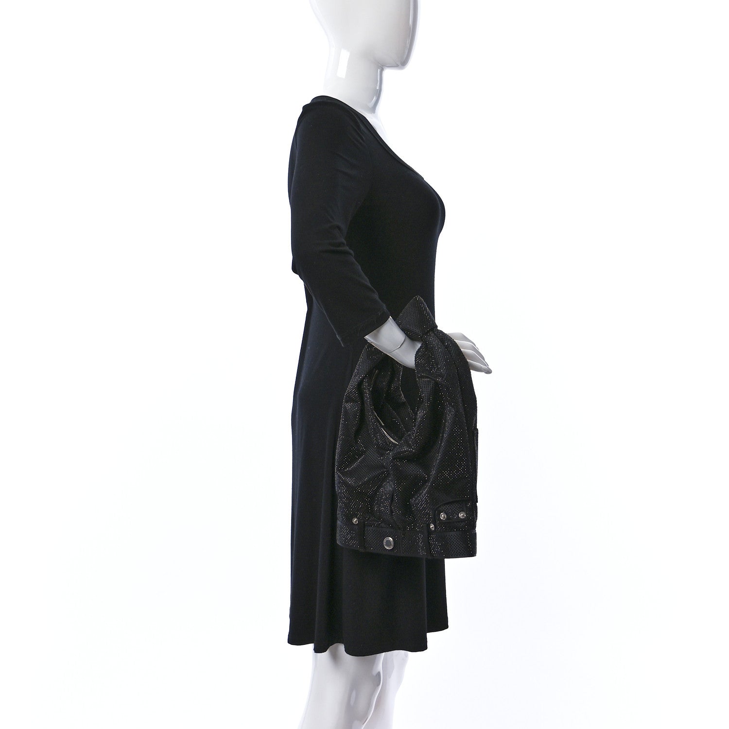 Alexander Wang Mesh Crystal Rhinestone 5 Pocket Mini Hobo Black 2 of 8
