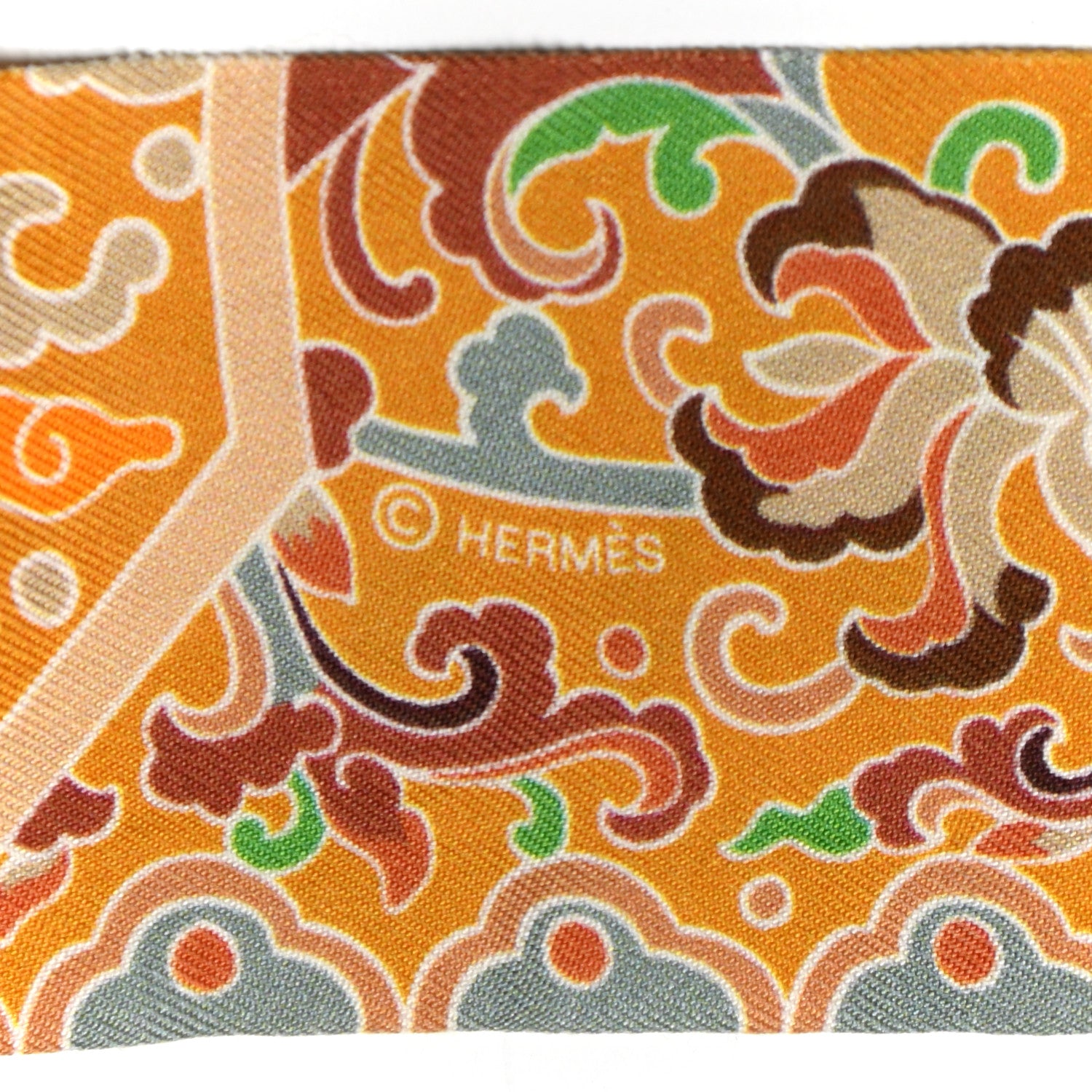 Hermes Silk Collections Imperiales Twilly Bouton D'Or Miel Vert 3 of 5