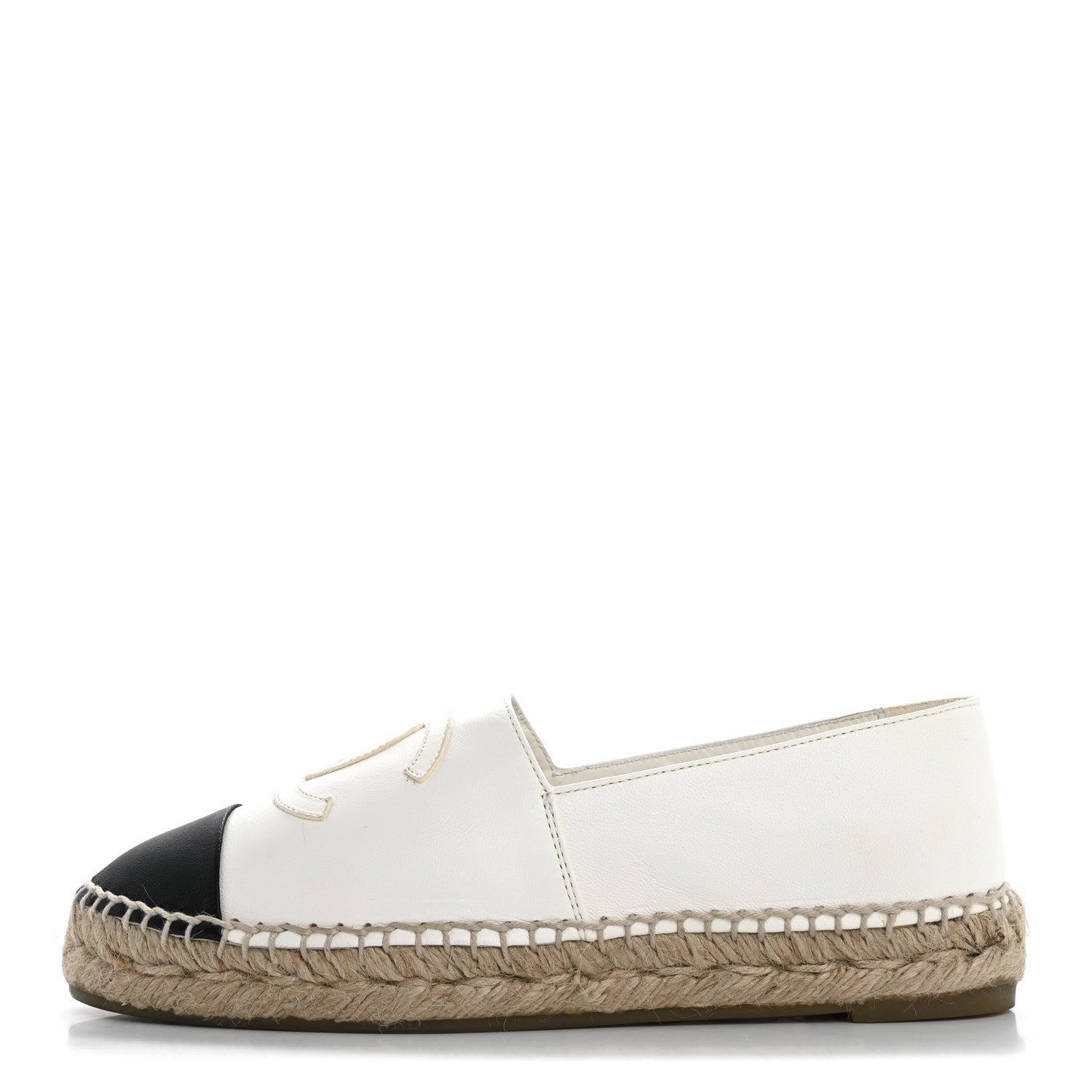 Chanel Lambskin CC Espadrilles 36 White Black 1 of 15