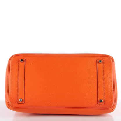 Hermes Taurillon Clemence Birkin 35 Orange 6 of 27