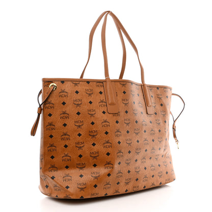 MCM Visetos Large Liz Reversible Shopper Tote Cognac 4 of 19