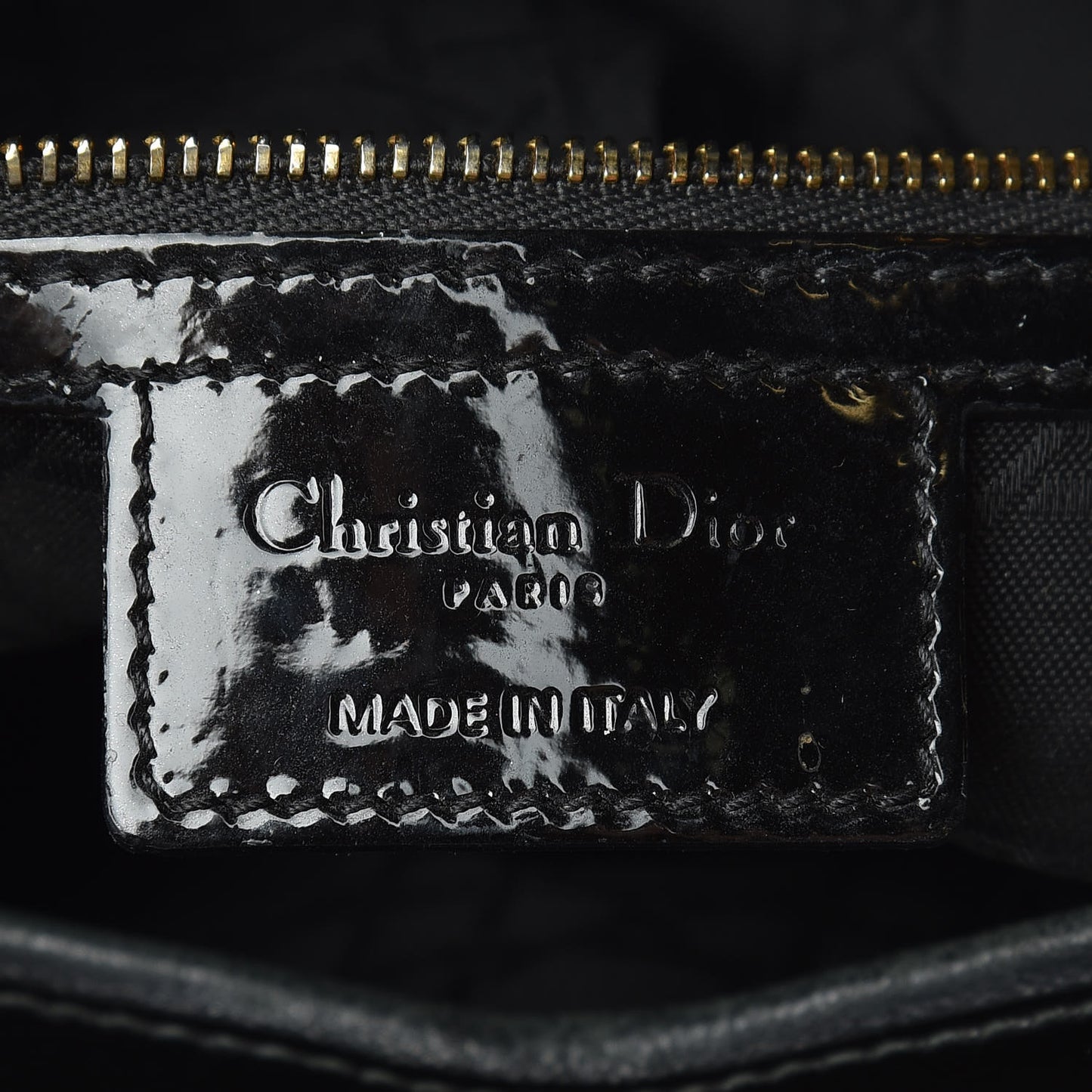 Patent Cannage Large Lady Dior Black