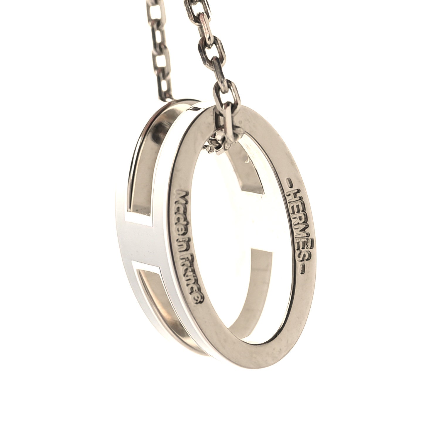 Hermes Lacquered Palladium Pop H Pendant Necklace Black 4 of 6