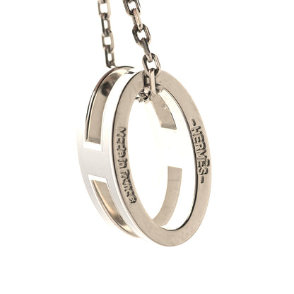 Hermes Lacquered Palladium Pop H Pendant Necklace Black 4 of 6
