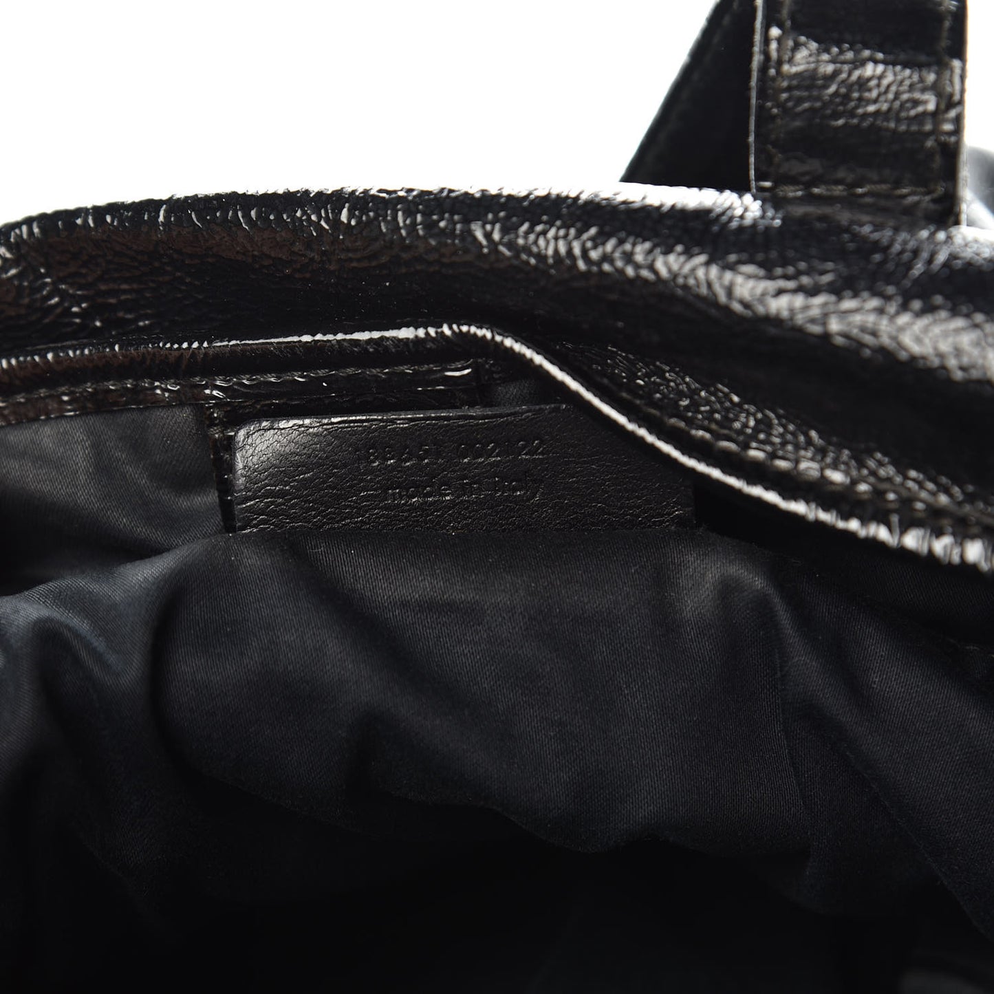 Textured Patent Large Y-Mail Tote Black