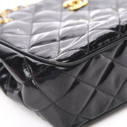 Chanel Patent Quilted Camera Case Black 10 of 16