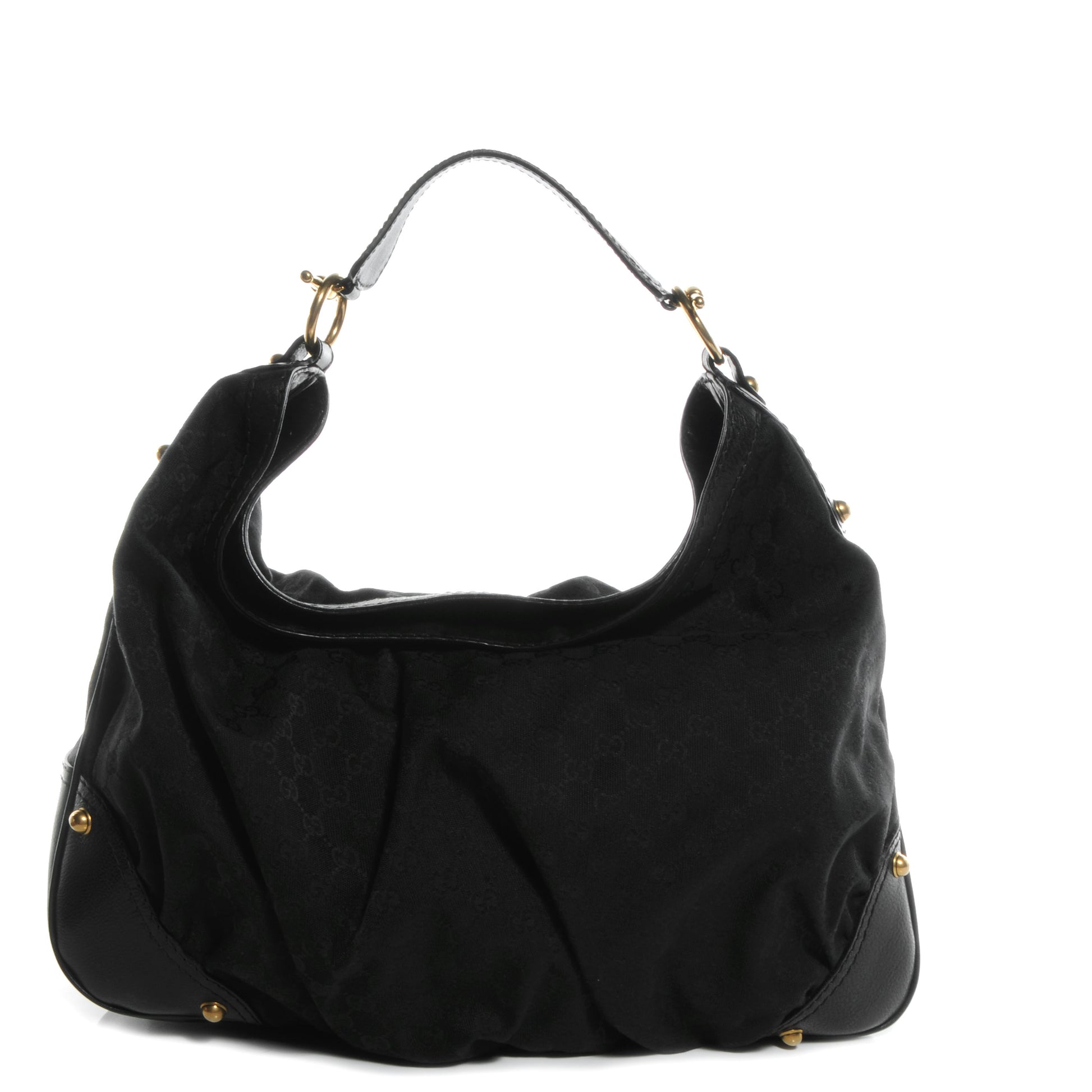 Gucci Monogram Large Jockey Hobo Black 1 of 7