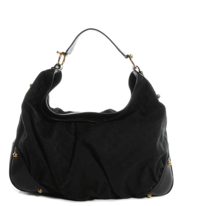 Gucci Monogram Large Jockey Hobo Black 1 of 7