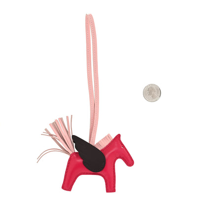 Hermes Milo Lambskin Grigri Rodeo Pegase Horse Bag Charm PM Framboise Rose Sakura Rouge Sellier 2 of 4