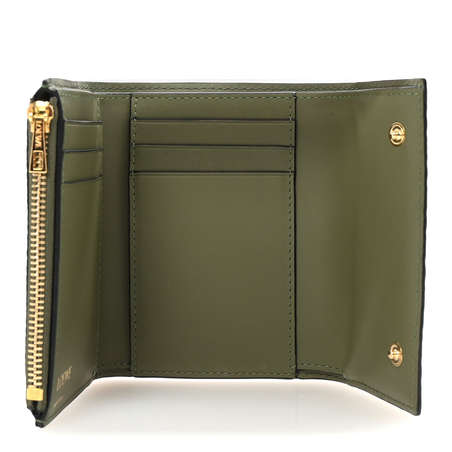 Loewe Calfskin Embossed Small Wallet Avocado 5 of 8