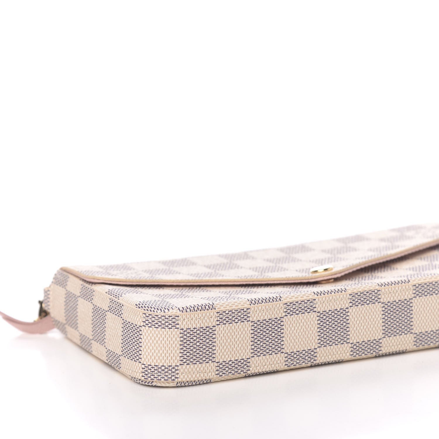 Louis Vuitton Damier Azur Pochette Felicie Chain Wallet Rose Ballerine 9 of 12