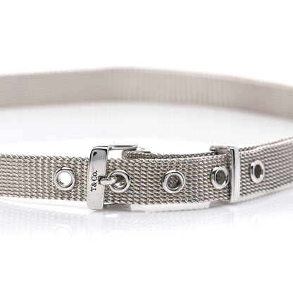 Tiffany Sterling Silver Somerset Double Wrap Buckle Mesh Bracelet 6 of 6