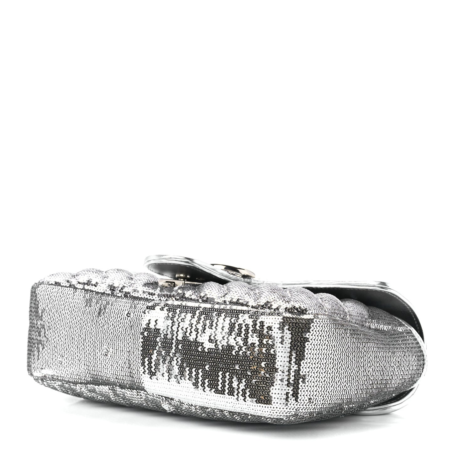 Sequin Matelasse Small GG Marmont Shoulder Bag Silver